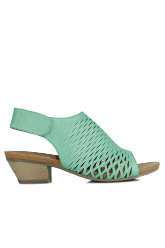 Fitbas 112869 675 Kadın Mint Deri Büyük & Küçük Numara Sandalet - Fitbas