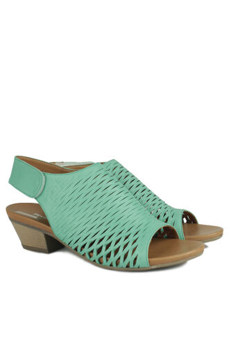 Fitbas 112869 675 Kadın Mint Deri Büyük & Küçük Numara Sandalet - Fitbas (1)