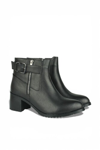 Fitbas 113702 014 Kadın Siyah Mat Deri Büyük & Küçük Numara Bot - Fitbas (1)