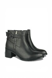 Fitbas 113702 014 Kadın Siyah Mat Deri Büyük & Küçük Numara Bot - 2