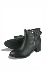 Fitbas 113702 014 Kadın Siyah Mat Deri Büyük & Küçük Numara Bot - 4