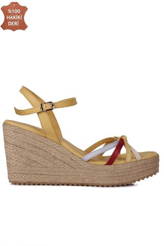 Fitbas 1315 125 Kadın Sarı Büyük & Küçük Numara Sandalet - Fitbas