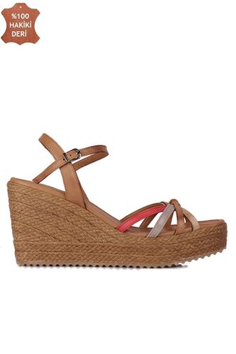 Fitbas 1315 701 Kadın Taba Büyük & Küçük Numara Sandalet - Fitbas