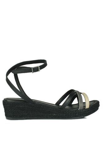 Fitbas 1817 014 Kadın Siyah Sandalet Büyük & Küçük Numara Terlik - Fitbas