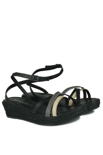 Fitbas 1817 014 Kadın Siyah Sandalet Büyük & Küçük Numara Terlik - Fitbas (1)