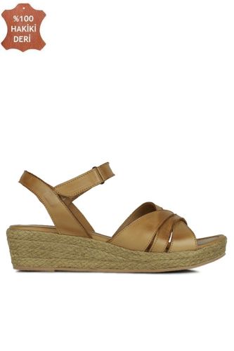 Fitbas 1818 167 Kadın Taba Sandalet Büyük & Küçük Numara Terlik - Fitbas