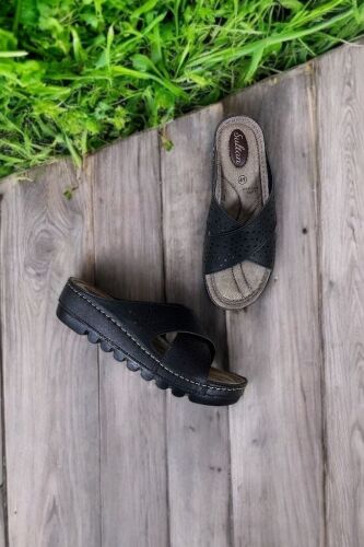 Fitbas 392991 014 Kadın Siyah Büyük Numara Terlik - Fitbas