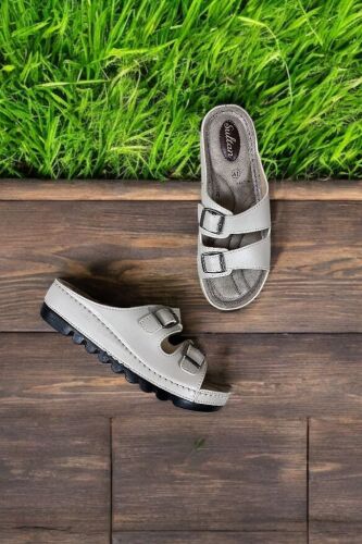 Fitbas 392993 319 Kadın Bej Büyük Numara Terlik - Fitbas