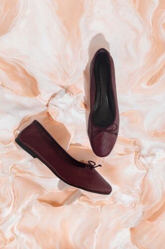 Fitbas 411003 625 Kadın Bordo Büyük & Küçük Numara Babet - Fitbas