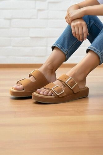 Fitbas 411007 167 Kadın Taba Rengi Büyük & Küçük Numara Terlik - Fitbas