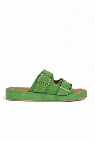 Fitbas 411007 677 Kadın Çimen Yeşili Rengi Büyük & Küçük Numara Terlik - Fitbas