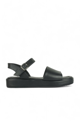 Fitbas 411008 014 Kadın Siyah Mat Renk Büyük & Küçük Numara Sandalet - Fitbas