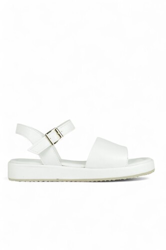 Fitbas 411008 468 Kadın Beyaz Renk Büyük & Küçük Numara Sandalet - Fitbas