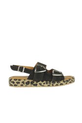 Fitbas 411010 999 Kadın Siyah Leopar Renk Büyük & Küçük Numara Sandalet 