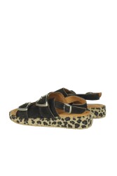 Fitbas 411010 999 Kadın Siyah Leopar Renk Büyük & Küçük Numara Sandalet - 2