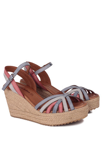 Fitbas - Fitbas 4389 706 Kadın Mavi Kırmızı Büyük & Küçük Numara Sandalet (1)
