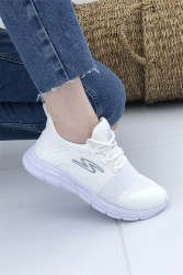 Fitbas 440204 468 Kadın Beyaz Büyük Numara Spor ayakkabı - Thumbnail