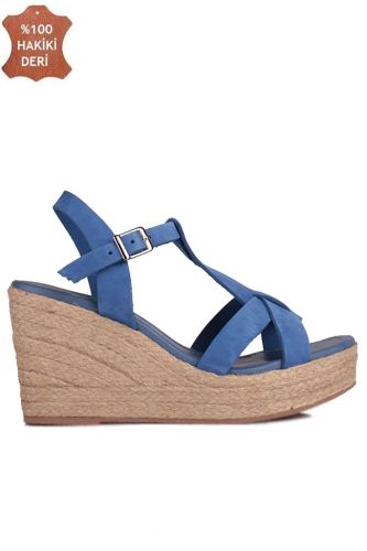 Fitbas 5027 427 Kadın Mavi Büyük & Küçük Numara Sandalet - Fitbas