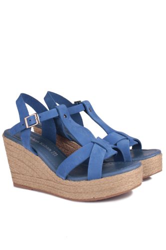 Fitbas - Fitbas 5027 427 Kadın Mavi Büyük & Küçük Numara Sandalet (1)