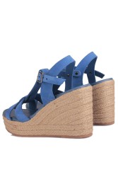 Fitbas 5027 427 Kadın Mavi Büyük & Küçük Numara Sandalet - Thumbnail