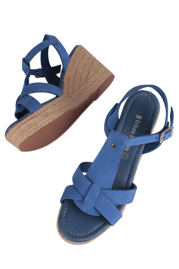 Fitbas 5027 427 Kadın Mavi Büyük & Küçük Numara Sandalet