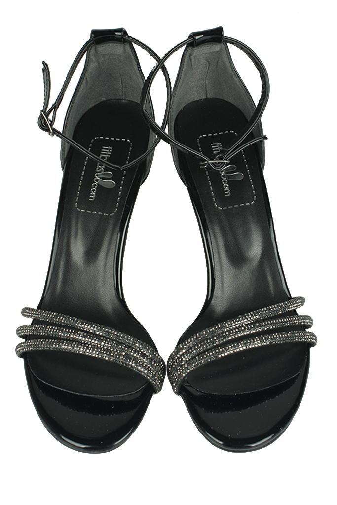 Fitbas 520031 021 Kadın Siyah Rugan Topuklu Büyük & Küçük Numara Ayakkabı