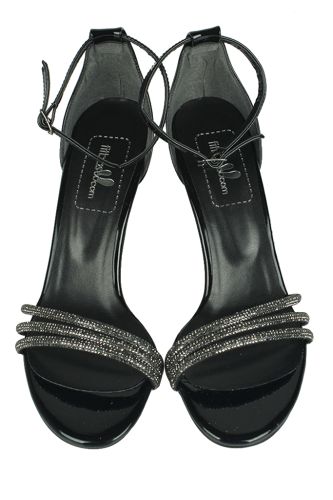 Fitbas - Fitbas 520031 021 Kadın Siyah Rugan Topuklu Büyük & Küçük Numara Ayakkabı (1)