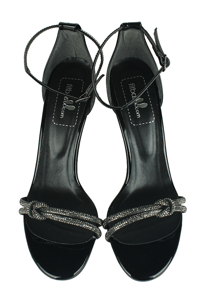 Fitbas 520032 021 Kadın Siyah Rugan Topuklu Büyük & Küçük Numara Ayakkabı