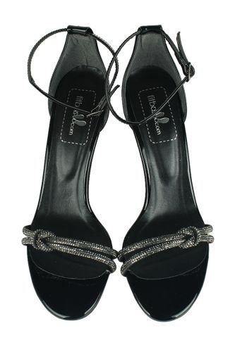 Fitbas - Fitbas 520032 021 Kadın Siyah Rugan Topuklu Büyük & Küçük Numara Ayakkabı (1)