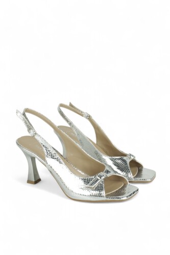 Fitbas 520034 771 Kadın Gümüş Büyük & Küçük Numara Sandalet - Fitbas (1)