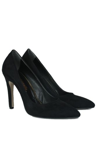 Fitbas - Fitbas 520207 009 Kadın Siyah Süet Büyük & Küçük Numara Stiletto (1)
