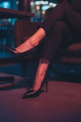 Fitbas 520207 013 Kadın Siyah Mat Büyük & Küçük Numara Stiletto - 1
