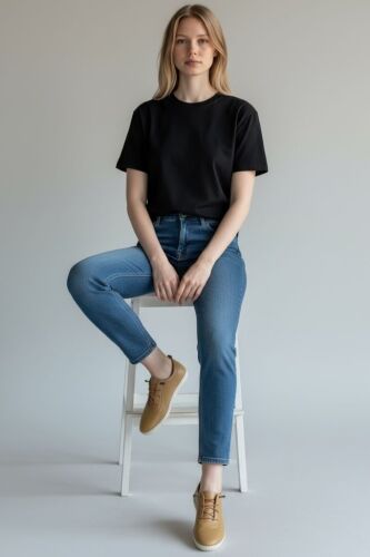 Fitbas 625041 167 Kadın Taba Deri Günlük Büyük Numara Ayakkabı - Fitbas