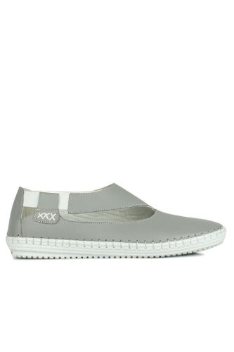 Fitbas 625044 515 Kadın Gri Deri Günlük Büyük Numara Ayakkabı - Fitbas