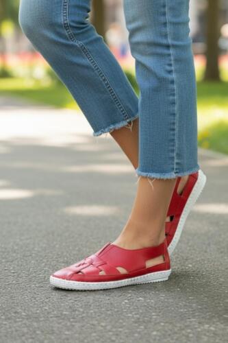 Fitbas 625045 524 Kadın Kırmızı Deri Günlük Büyük Numara Ayakkabı - Fitbas (1)