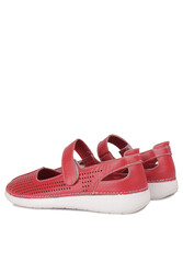 Fitbas 625118 524 Kadın Kırmızı Deri Günlük Büyük Numara Ayakkabı - Thumbnail