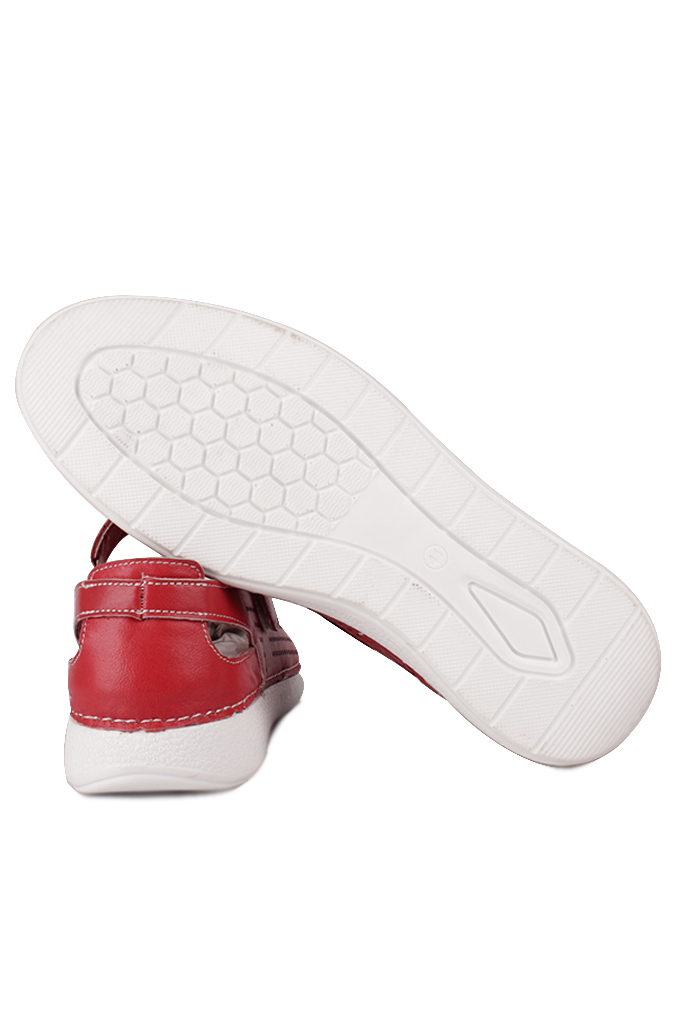Fitbas 625118 524 Kadın Kırmızı Deri Günlük Büyük Numara Ayakkabı