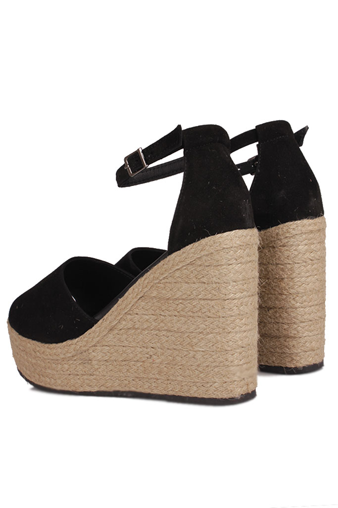 Fitbas 6863 008 Kadın Siyah Sandalet Büyük & Küçük Numara Sandalet
