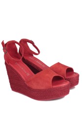 Fitbas 6863 527 Kadın Kırmızı Sandalet Büyük & Küçük Numara Sandalet - 2