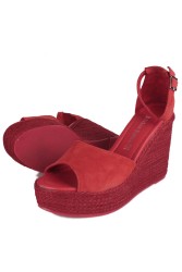 Fitbas 6863 527 Kadın Kırmızı Sandalet Büyük & Küçük Numara Sandalet - 4