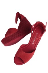 Fitbas 6863 527 Kadın Kırmızı Sandalet Büyük & Küçük Numara Sandalet - 5