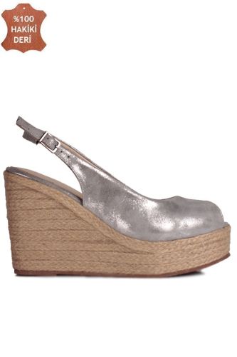 Fitbas 6978 771 Kadın Gümüş Sandalet Büyük & Küçük Numara Sandalet - Fitbas