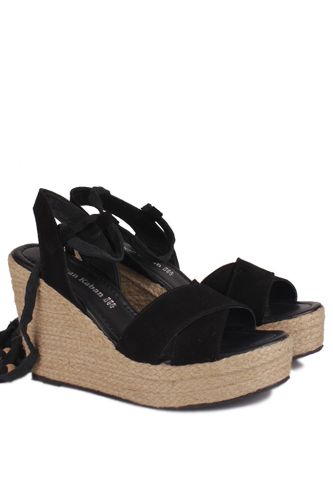 Fitbas - Fitbas 7007 008 Kadın Siyah Büyük & Küçük Numara Sandalet (1)