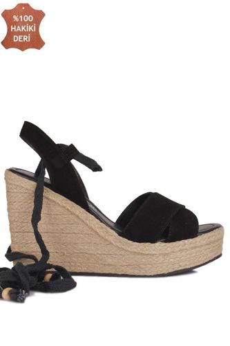 Fitbas 7007 008 Kadın Siyah Büyük & Küçük Numara Sandalet - Fitbas