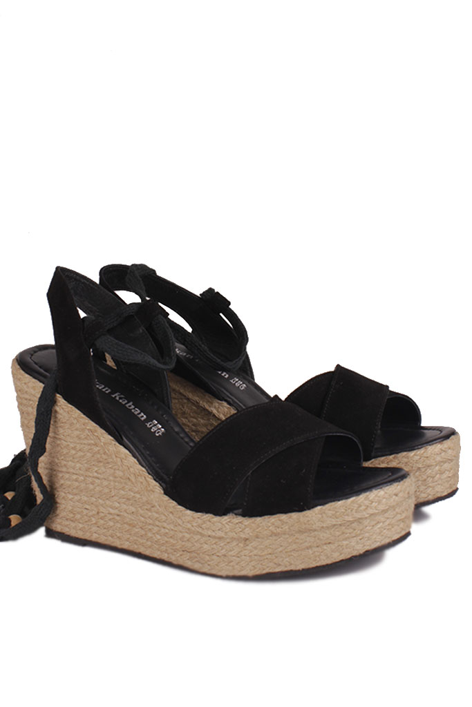 Fitbas 7007 008 Kadın Siyah Büyük & Küçük Numara Sandalet