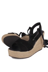 Fitbas 7007 008 Kadın Siyah Büyük & Küçük Numara Sandalet - Thumbnail