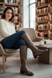 Fitbas 7120 515 Kadın Haki Büyük & Küçük Numara Çizme - 2