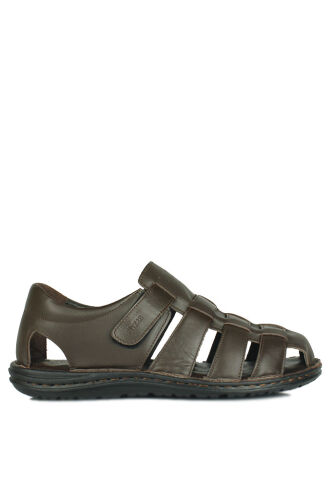 Fitbas 850180 232 Erkek Kahve Hakiki Deri Büyük Numara Terlik - Fitbas