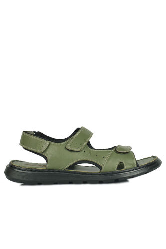 Fitbas 850183 677 Erkek Yeşil Hakiki Deri Büyük Numara Sandalet - Fitbas