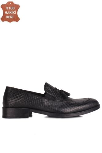 Fitbas 860012 025 Erkek Siyah Deri Klasik Ayakkabı